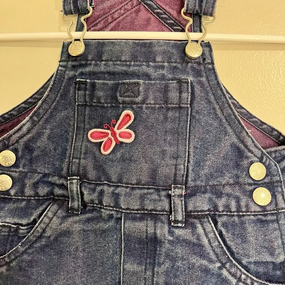 Children’s Place Denim Overall Dress Blue/pink 18 Months - Picture 3 of 6